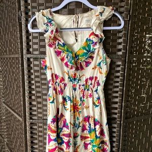 Eci Ruffled Silk Dress